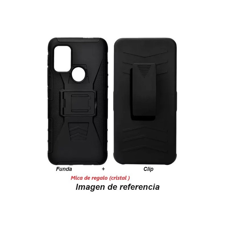 Funda uso rudo con clip para MOTOROLA G7 Power  y mica