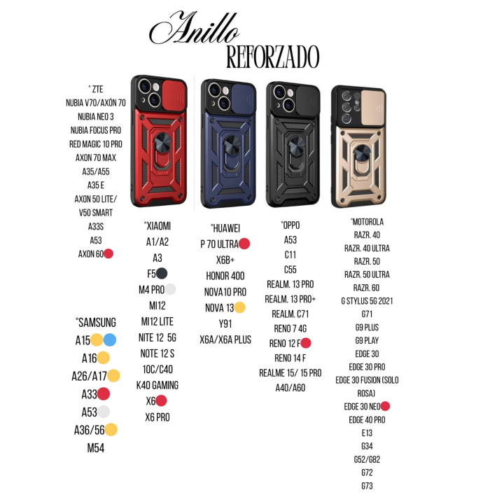 FUNDA ANILLO REFORZADO  VARIAS MARCAS Y MODEOS